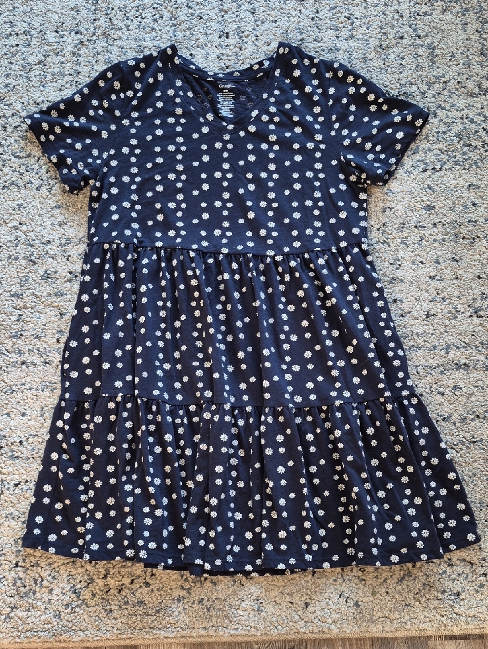 George Navy Floral Tiered Midi Dress